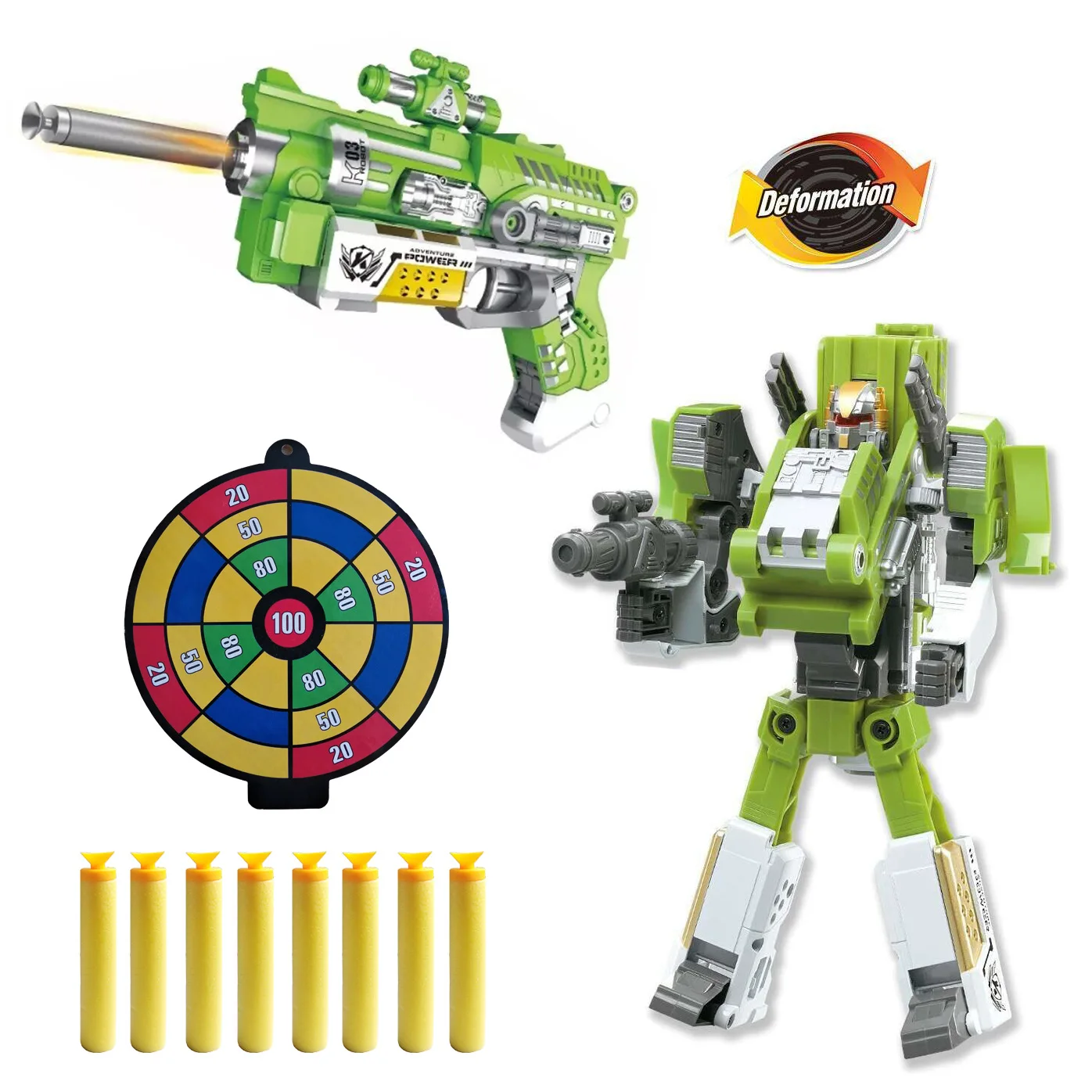 

Alloy Transformation Soft Bullet Gun Manual Emission EVA Soft Ball Toy Gun Pistol