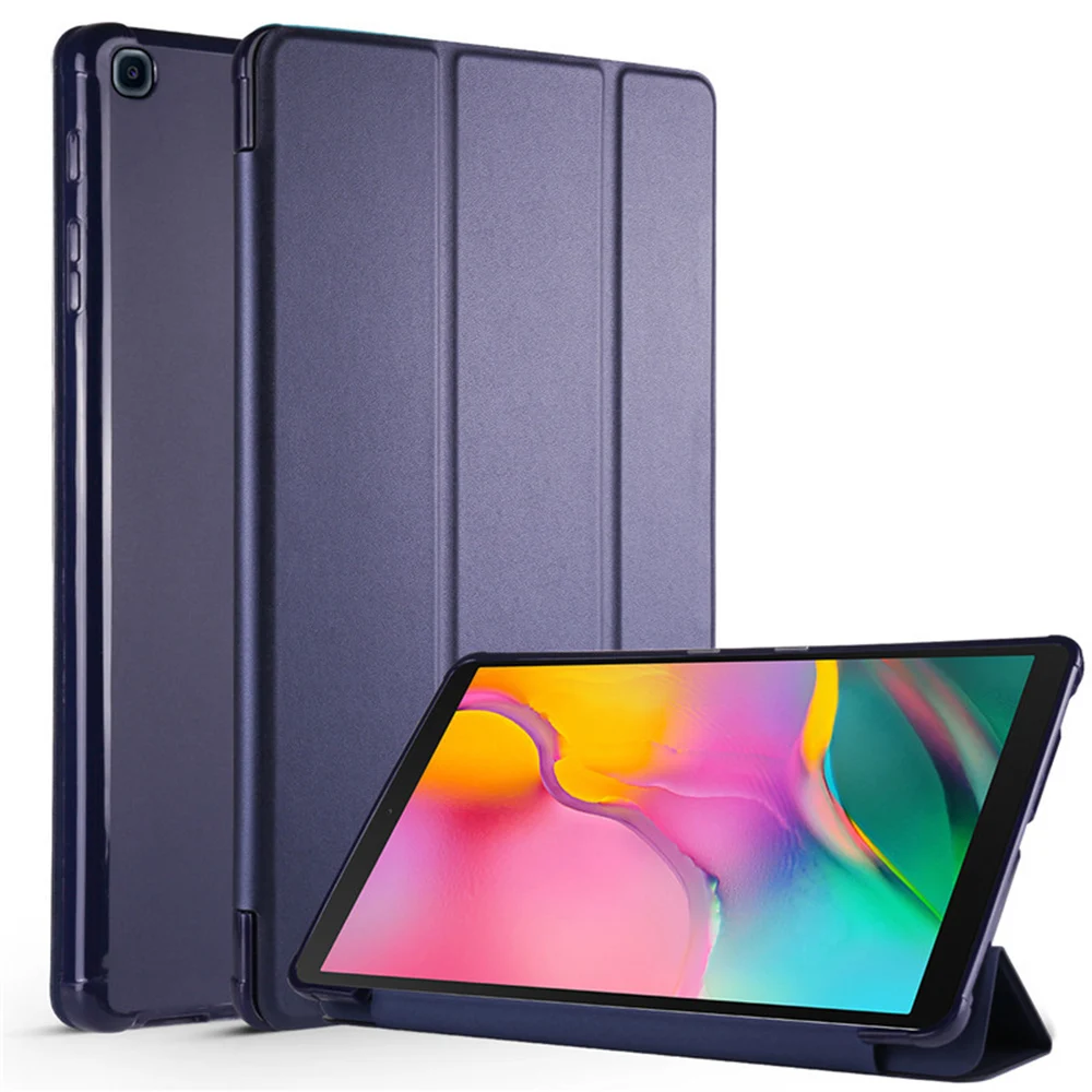 

Tablet Case For Samsung Galaxy Tab A 10.1" 2019 Pu Leather Smart Sleep Wake For Funda Trifold Stand Cover Capa For Sm-t510/t515