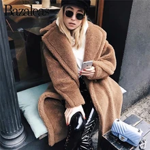 Bazaleas, Европейская и американская верхняя одежда, модное пальто из овечьей шерсти, теплое зимнее пальто с длинным рукавом для женщин, harajuku