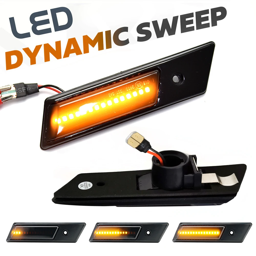 

2pcs For BMW 3 5 6 7 series Flowing Water Indicator LED Side Marker Turn Signal Light For BMW E34 M5 E36 M3 E32 E24 E28 E30