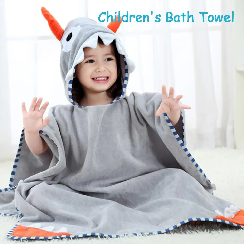 Детское банное полотенце для новорожденных, детское Хлопковое полотенце с принтом, впитывающий Халат с капюшоном, банное полотенце с ушками для малышей