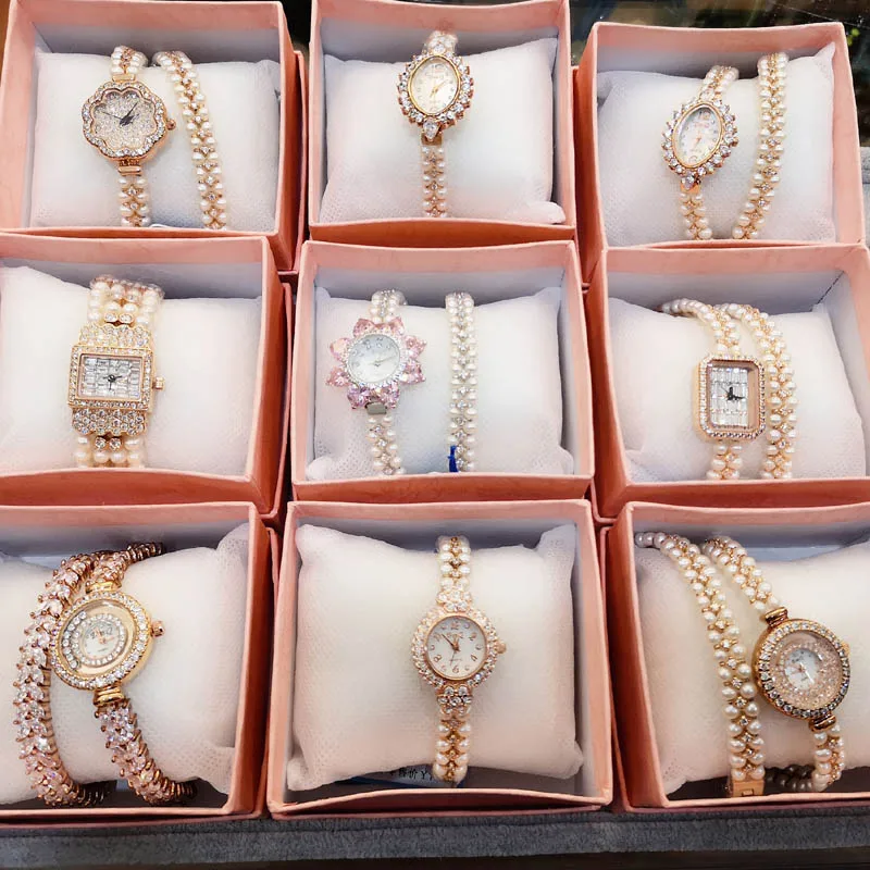 

Women's Watch, Simple Fashion Watch, Water Diamond Watch, Natural Freshwater Pearl Watchband Quartz Watch