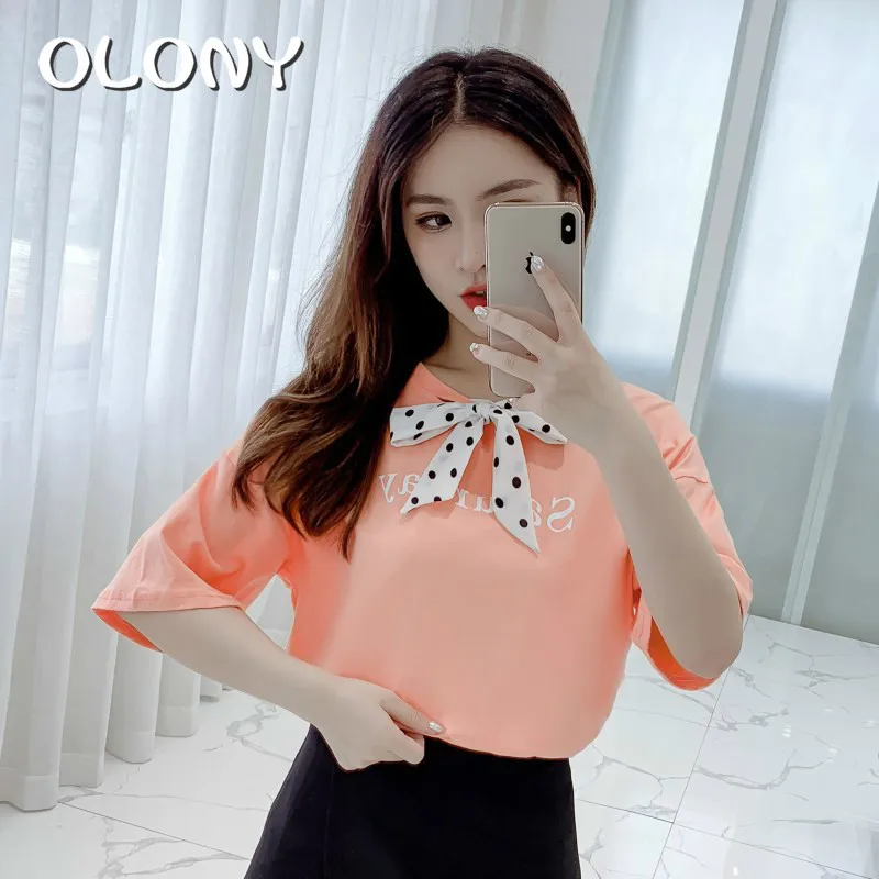 

2019 Bestie. Bow Short Sleeve T Pity Woman Easy Thin Rendering Unlined Upper Garment Jacket