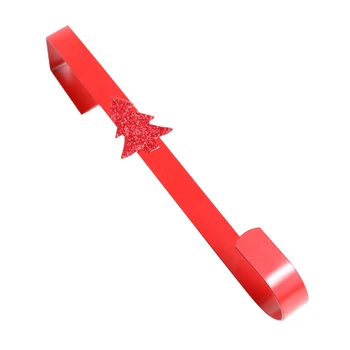 

1* Christmas Wreath Door Hanger Metal Hook Xmas Decoration 28cm Red Hooks Sleek Design Smooth Material