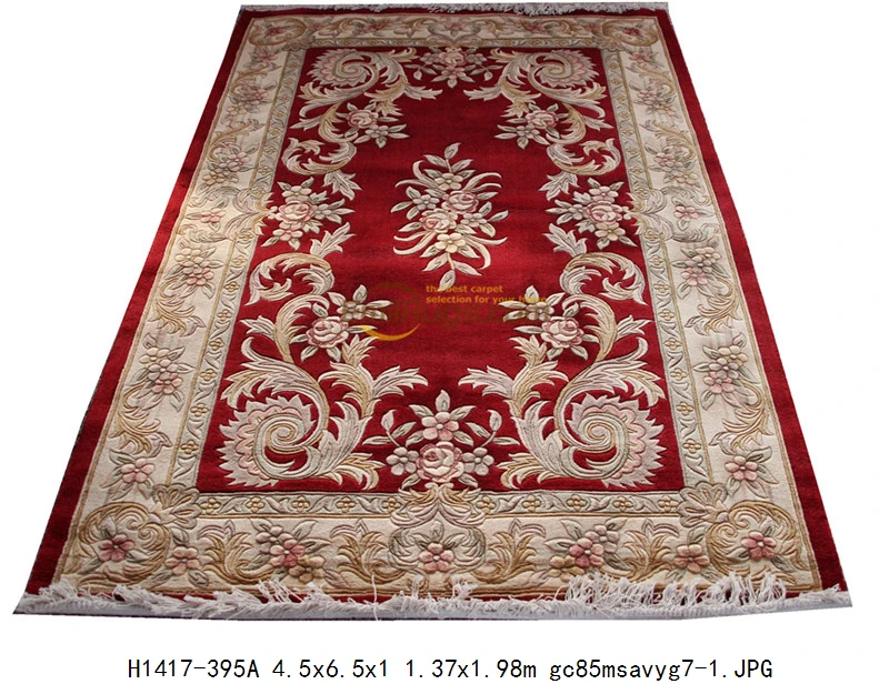 H1417-395A 4.5x6.5 Savonnerie китайские шерстяные ковры большая комната Домашний декор тканые кухня круглый спальня растение дизайн натуральный savonnerie - Цвет: H1417-395A 4.5x6.5