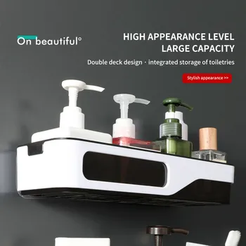 

Bathroom Shelf Storage Shampoo Holder Kitchen Storage Rack Organizer Wall Shelf Bathroom Holder Shelves