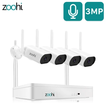 

Zoohi Surveillance Video System 3MP HD Wifi Camera Sound Record Home Night Vision Outdoor Security Camera System