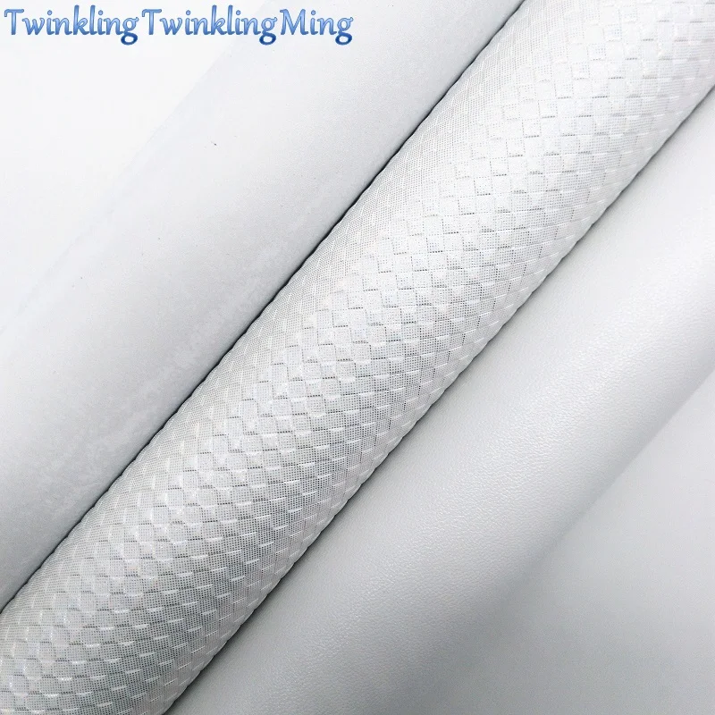 

WHITE Faux Leather, Faux Leather Fabric, Weaving Synthetic Leather Fabric Sheets For Bow A4 21x29CM Twinkling Ming XM553
