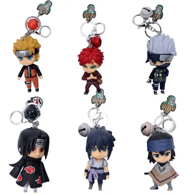 6pcs Брелок в стиле аниме Наруто Саске Какаши Гаара Итачи Neji Deidara Подвески брелок косплей окружающий подарок Llavero - Цвет: 6pcs