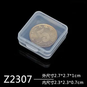 

2.7x2.7x1cm Mini Plastic Box Clear Coin Capsules Box Small Parts Tools Jewelry Display Box Screw Sewing Case Beads Container Box