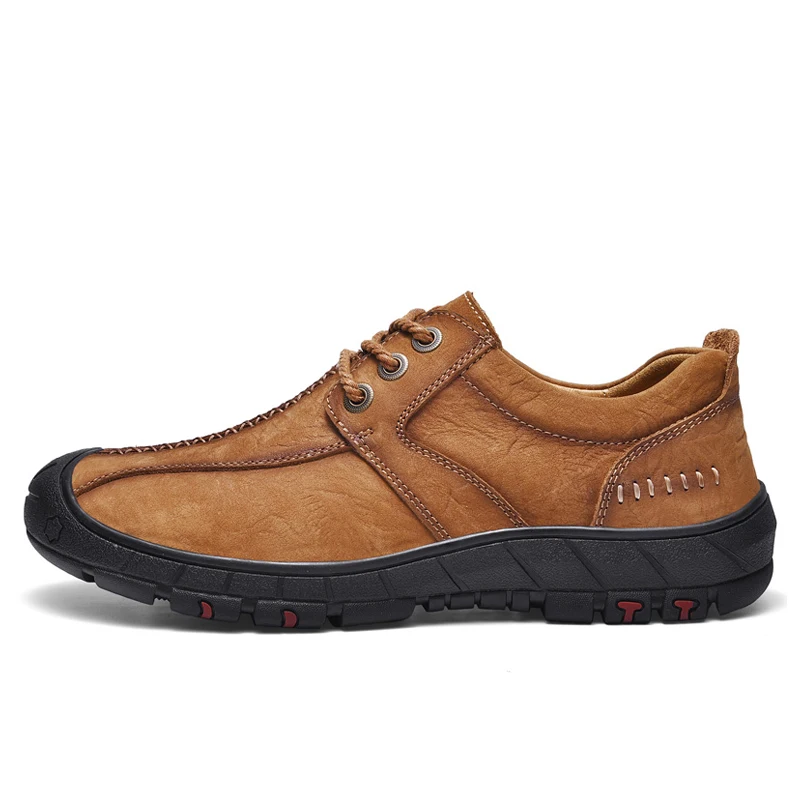 Handmade High Quality Men Shoes Spring Autumn Natural Leather Casual Shoes Flats Breathable Outdoor Shoes Men