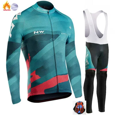 Pro Team NW зимняя теплая шерстяная велосипедная майка, Мужская Байбо велосипедная майка, набор для горного велосипеда, набор нагрудников - Цвет: 1
