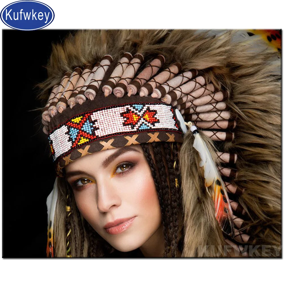 5d круглая Алмазная вышивка родное винтажное перо Женская алмазная живопись