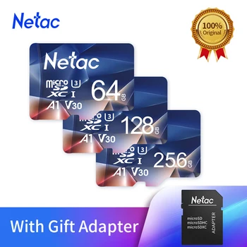 

Netac Micro SD Card Memory Card 256GB 128GB 64GB With Adapter MicroSD Class10 TF Card Max 100Mb/s UHS-1 Flash Card for Phone PC