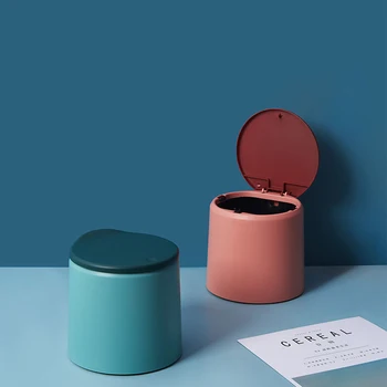 

Home Office Waste Bin Desktop Garbage Trash Can Mini Small Table Trash Can Dustbin Basket Household Sundries Barrel Box