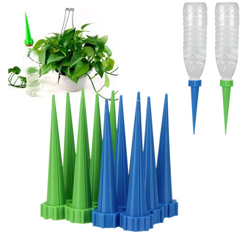 drip irrigation tool kit Green Garden Irrigation Watering Kits Plant Flower Water Control Drip Cone Spike Waterer Bottle Irrigation System greenhouse irrigation kit