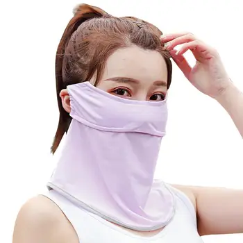 

Scarf Headband Dust-proof Washable UV Bandana Purple Drawstring Women's Sheer Face Mask
