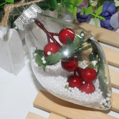 Random Style Модный Рождественский прочный пластиковый прозрачный сосновый конус подвесной шар-безделушка орнамент с рождественской елкой праздник Рождественский подарок - Цвет: Random Style