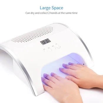 

80W 2-IN-1 36 LEDs Nail Lamp Dual Power Powerful Fan Nail Dust Vacuum Suction Collector Machine Home Use Manicure Salon Tool