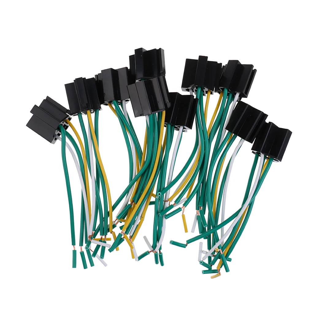 10 шт. Prewired 5 Pin Автомобильная релейная база автомобиля держатель 40A 12V 24V DC