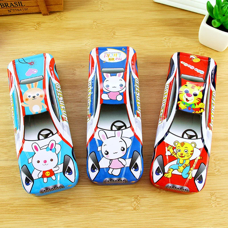 

Korean-style Creative Stationery CHILDREN'S Car Pencil Box Double Layer Iron Stationery Case Young STUDENT'S Learning Stationery