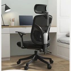 Chaise d'ordinateur rotative pour la maison et la chambre à coucher, mobilier de bureau ergonomique, avec accoudoirs et dossier relevables, inclinable, pour déjeuner 