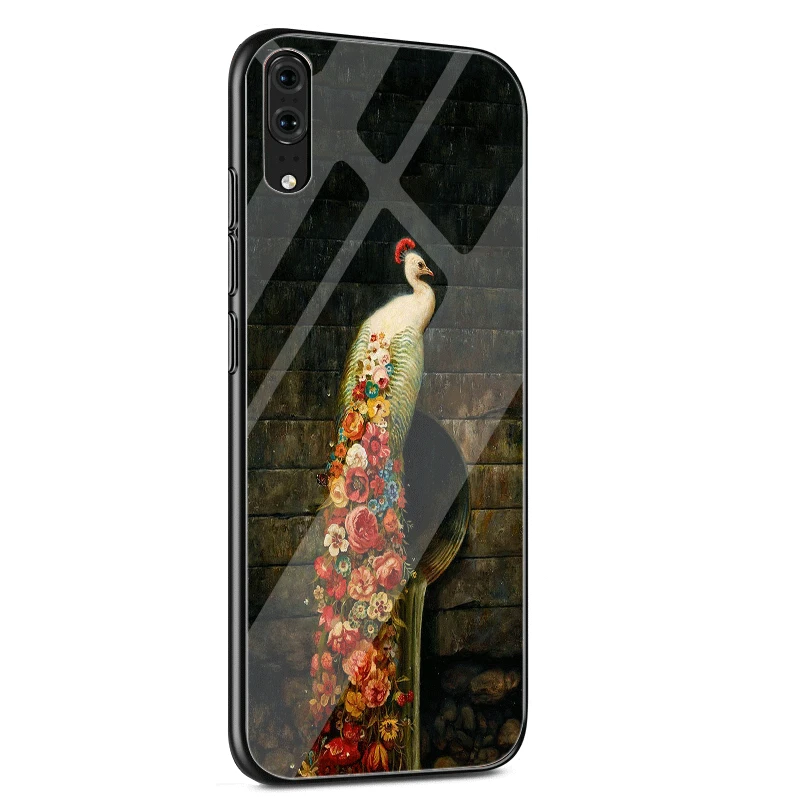 Чехол для телефона из стекла ТПУ для huawei P10 P20 P30 Lite Pro P Smart mate 10 20 Lite Y6 Y9 Honor 7A 8X9 10 чехол с павлином
