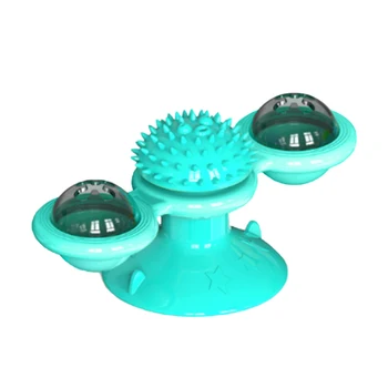 

Pet Cats Toy Whirling Puzzle Training Turntable Supplies Windmill Ball Type Interactive for At Kitten Play Wall Cat Massage Comb