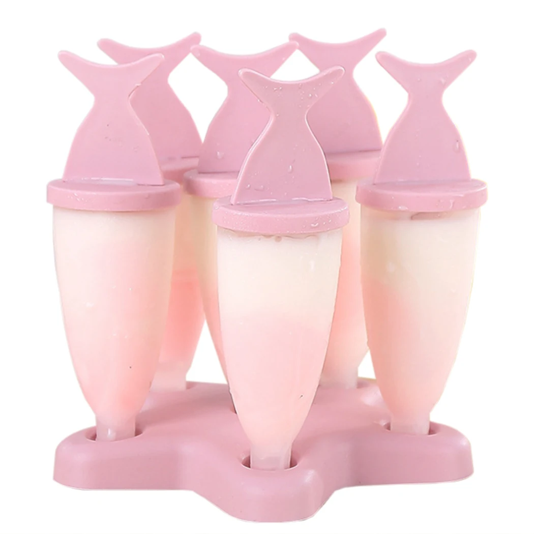 

6-Capacity Ice Cream Mold Fish Shape Kitchen Tools Food Grade Lolly Mould DIY Ice Cream Maker Popsicle Molds Dessert Molds Tool