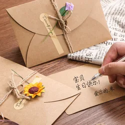 Carte de vœux Vintage vierge, petite carte de vœux en papier Kraft frais, créative, bricolage de fleurs séchées, pour fête de noël 