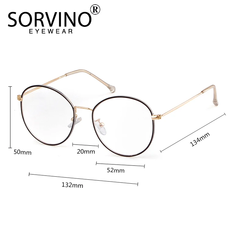 SORVINO, ретро, Круглый, золотой, тонкий, Окантованный, металлический, плоский светильник, простой, зеркальный, ультра-светильник, оправа, оптическая, модная, для компьютера, очки