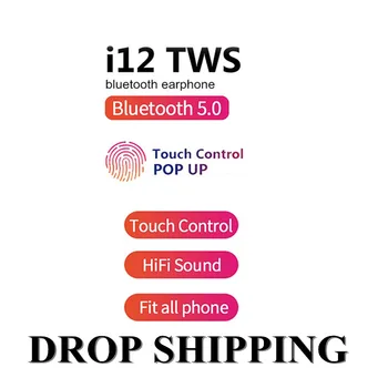 

Tws i12 Headphones Wireless Bluetooth 5.0 Touch Key Earphone Mini Earbuds With Mic Charging Box Sport Headset Fit all phones