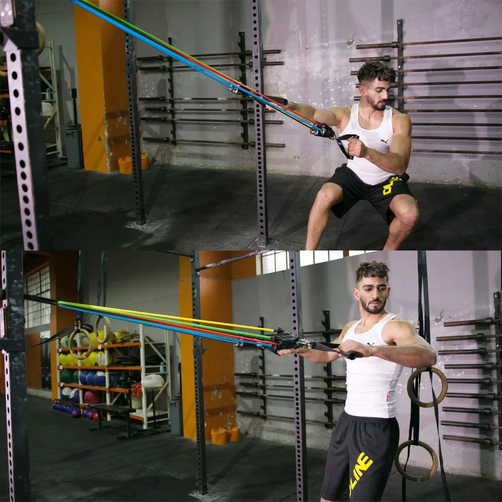 HomeFit - Set di fasce di resistenza fitness da 11 pezzi + custodia gratuita