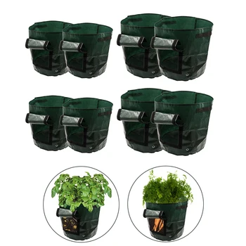 

8x Garden Plant Potato Grow Bags Planter with Access Flap Reusable Bag