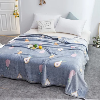 

Home textile autumn and winter flannel wool Pear blanket warm soft coral fleece blanket bedding adult solid bed cover sofa