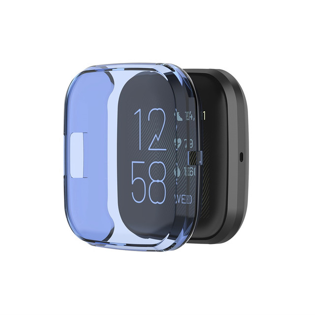 Fitbit versa 2 Watch Full Cover Glass Screen Protector Soft Ultra-Slim Clear TPU Smartwatch Protector Case Full Cover