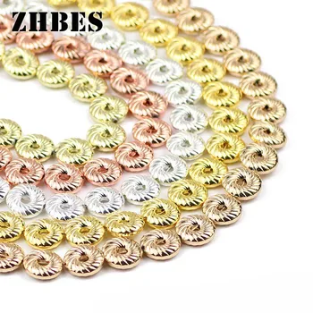 

ZHBES 10MM Natural Stone Round Circle Hematite Donuts shape Spacer Loose Beads For DIY Jewelry Making Bracelets Accessories