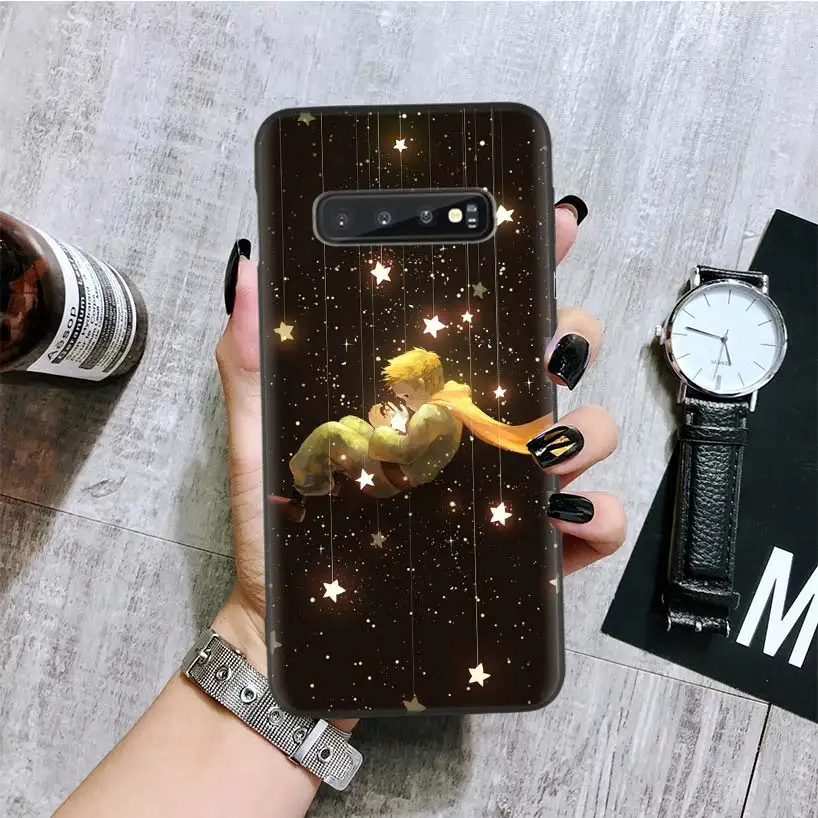Черный чехол для телефона Little Prince для samsung Galaxy S10+ Plus Lite Note 10 9 8 S9 S8 J4 J6+ Plus S7 S6 Edge Capa