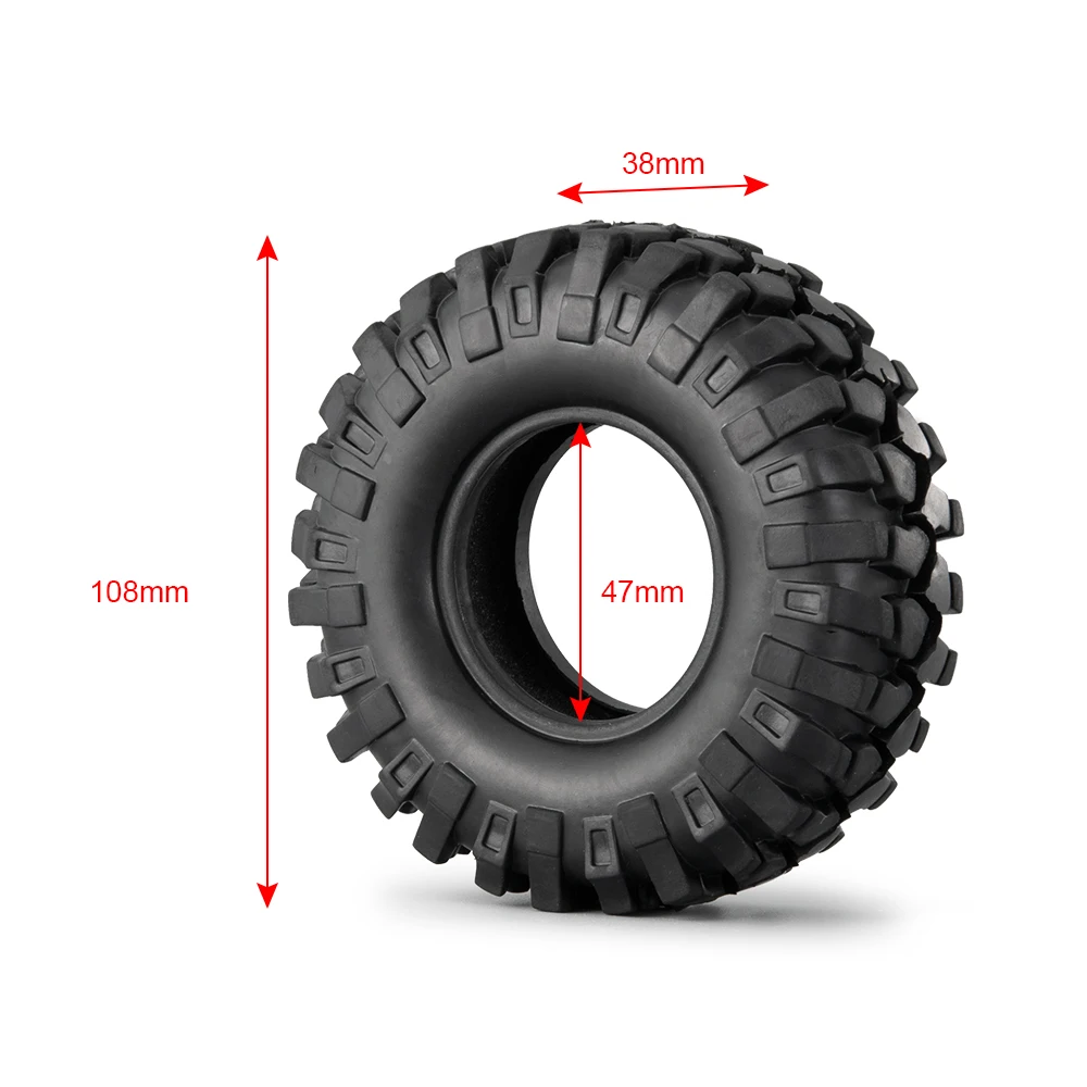 YEAHRUN 1,9 Zoll Gummi Beadlock Radreifen 100/106/108/114/120/122/123 mm Reifen für Axial SCX10 TRX-4 1/10 RC Car Upgrade-Teile – Detail 22