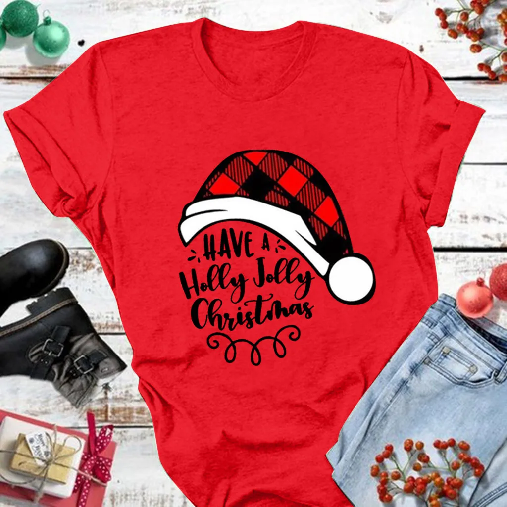 Футболка с надписью, Рождественская женская футболка с коротким рукавом, Женская рождественская Праздничная футболка, женские футболки, топы, Camisetas Mujer Manga Corta