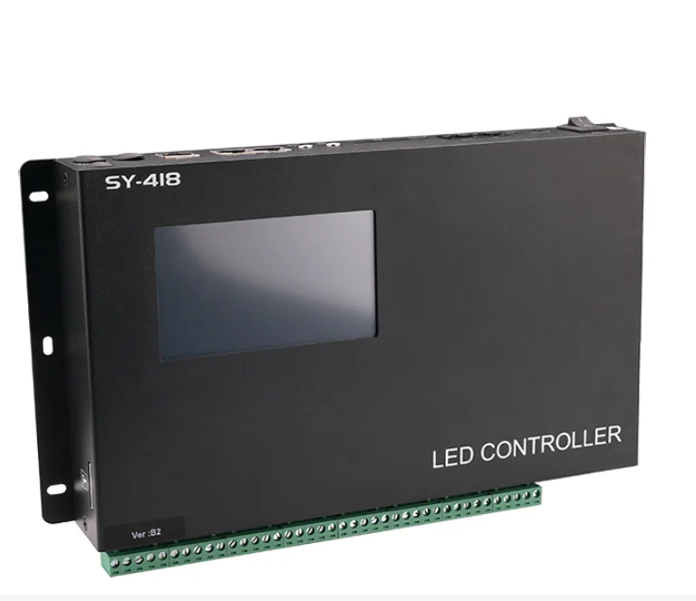 SY-418-B2 Screen Touch Musical Controller DMX to SPI AC100V- 240V 8 channels DMX512 Programmable Digital Led Controller