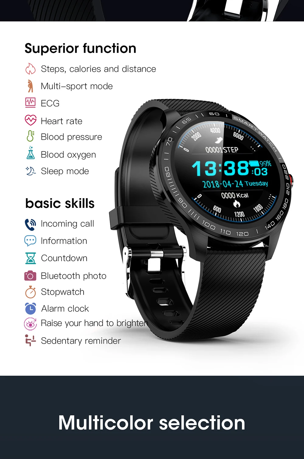 Мужские Смарт-часы ЭКГ PPG пульсометр кровяное давление фитнес-трекер IP68 Водонепроницаемый Bluetooth бизнес L9 Smartwatch VS L5 L7 L8