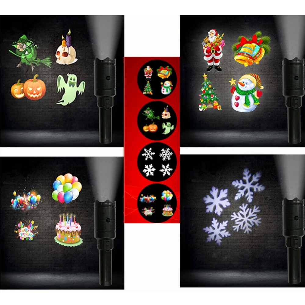 12 узор Рождество Снежинка лазерный пейзаж проектор лампа Хэллоуин водонепроницаемый открытый сад лампа фонарик для Рождество вечерние - Цвет: C Type 4 Patterns