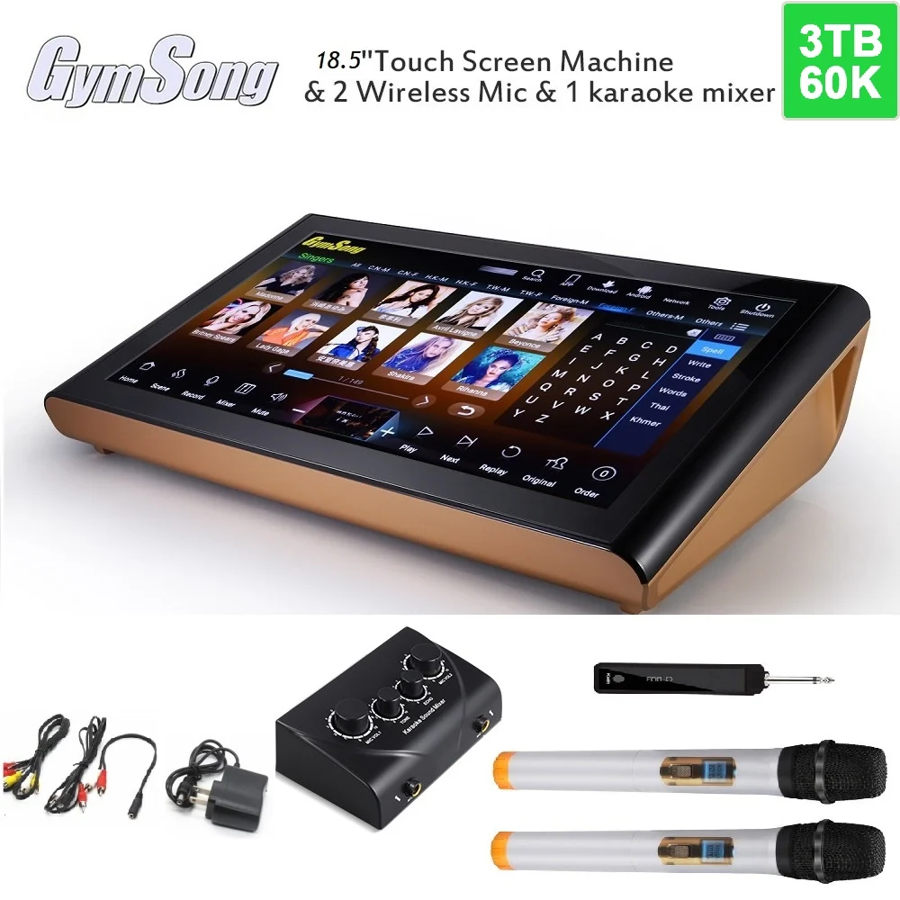 Gymsong 18.5" 19 Inch Portable Touch Screen Karaoke Player With Hard