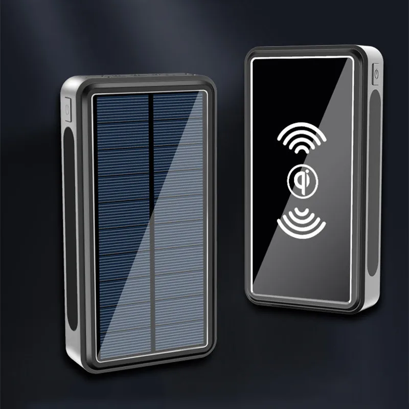 80000mAh QI Solar Wireless Quick Charger Power Bank Outdoor Portable Power Bank External Battery for Xiaomi Mi Samsung IPhone 65w power bank