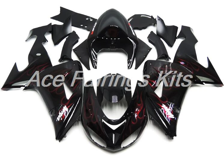 4 бесплатные подарки ABS Полный двигатель обтекатель комплект подходит для Kawasaki Ninja ZX-10R ZX10R 2006 2007 06 07 обтекатели набор красное пламя