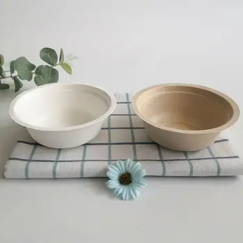 

50Pcs/bag 350ML Eco-Friendly Compostable Soup Bowls Biodegradable Bagasse Disposable Round Bowl for Restaurants