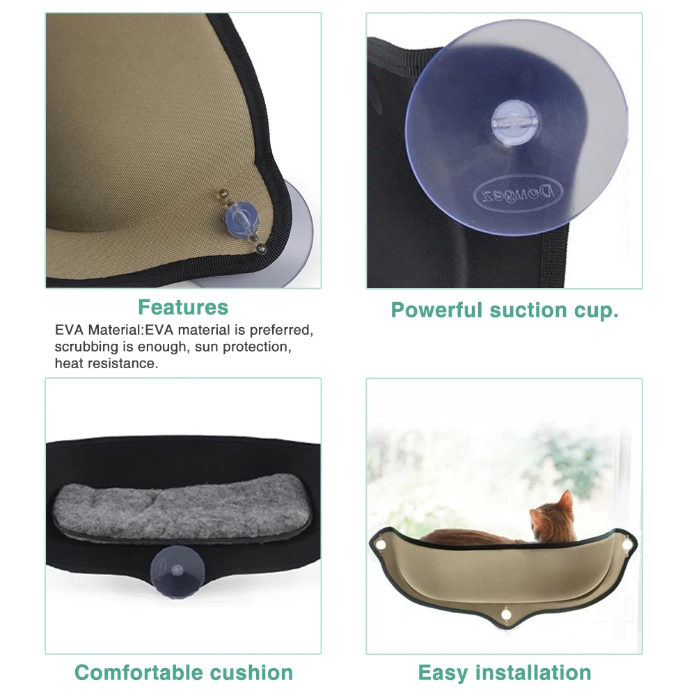 Cat Hanging Bed Mount Window Pod Lounger Suction Cups Warm Bed For Cat Rest House Cat Seat Wall Mou