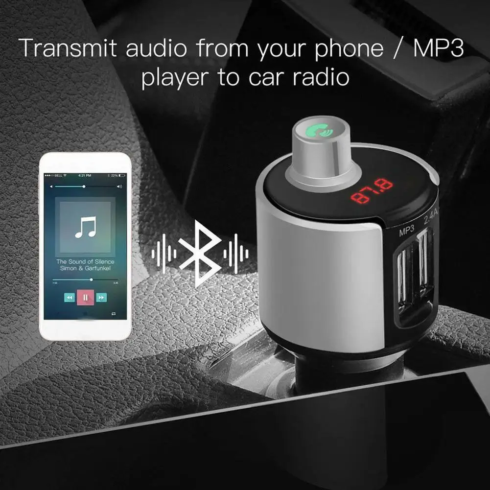 Светодиодный электронный дисплей Bluetooth MP3-плеер автомобильный fm-передатчик беспроводной радио громкой связи автомобильный комплект USB Автомобильное зарядное устройство адаптер