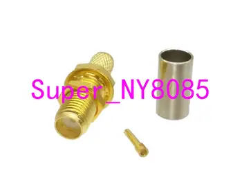 

10pcs Connector SMA female jack bulkhead crimp RG58 RG142 LMR195 RF cable